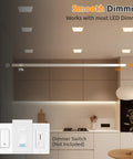 HONZIN 6 Pack 6 Inch Square LED Recessed Lighting, 5CCT, 13W, Dimmable shown with dimmer switch in modern kitchen setting.