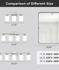 Comparison of sizes for Brushed Nickel Vanity Light For Bathroom Mirrors Hits Different For Your Vanity Area Solid Pick With Etl Certified Ceramic E26 Socket.