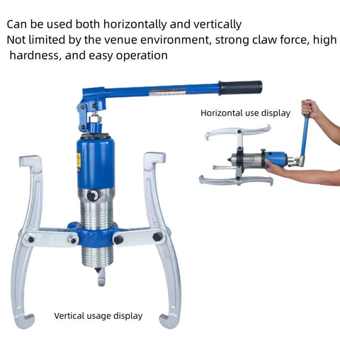 Badass 10 Ton Hydraulic Gear Puller With Adjustable Three Jaw Bearing Hub Separator Tool Built Like A Tank For No Sweat Vertical And Horizontal Shop Work in vertical and horizontal use displays.