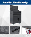 Rolling Tool Box Organizer with wheels, heavy duty tool cart with drawers, liners and locking system, garage workshop use.