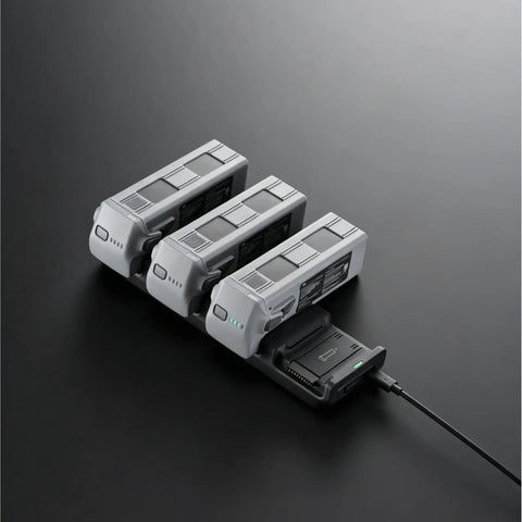 Matrice 4 Series Drone Charging Hub with Multi Battery Charger for TB Batteries showing three batteries and LED indicator.