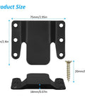 Built Like A Tank Metal Sectional Sofa Connector Brackets For Couch Furniture Hardware dimensions showing 75mm x 63mm with screw.