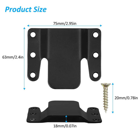 Built Like A Tank Metal Sectional Sofa Connector Brackets For Couch Furniture Hardware dimensions showing 75mm x 63mm with screw.