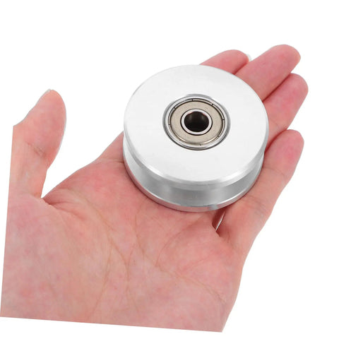 Heavy Duty Aluminum Alloy U Groove Pulley Wheel With Double Bearings Silent Roller Built To Last For Smooth Cable Installations In Gym Pulleys And Fitness Equipment Attachments, palm size