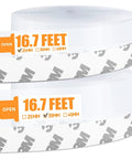 Front view of two rolls of transparent silicone weather-stripping tape; self-adhesive door seal, 16.7 ft per roll.