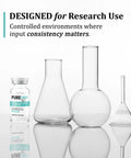 Front view: 10-pack of 3ml glass reconstitution solution vials; made in USA