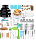 345 Piece Cake Decorating Set With Pro Grade Stainless Steel Nozzles Rotating Turntable Piping Bags And Tips Multiple Molds