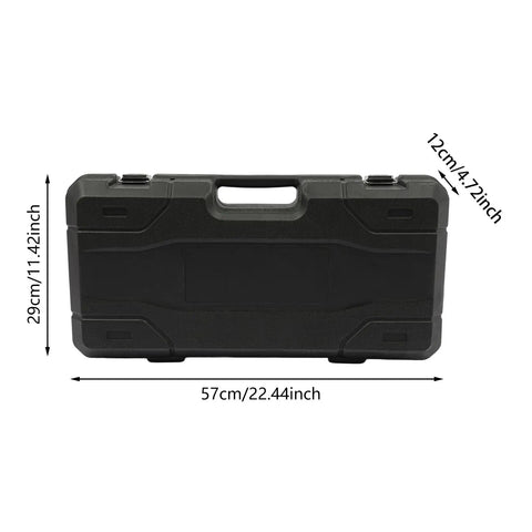 Heavy Duty Electric Pipe Threader 2300W Portable Threading Machine case dimensions 57cm x 29cm x 12cm for safe storage.