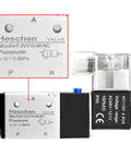 Heavy Duty Electrical Pneumatic Solenoid Valve 3V210-08-NC 110V AC, side view with model and pressure details