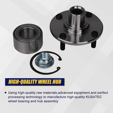 2 Pack Front Wheel Bearing And Hub Assembly For Ford Focus 2000 To 2011 Front Position With 4 Lug Bolts M12x1.5