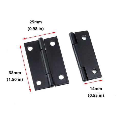 Heavy Duty Folding Hinge For Cabinets And Closet Doors, 1-1/2 Inch, Matte Black Iron Hardware, measurement diagram