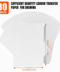 White Carbon Transfer Paper Set For Wood Burning And Art Projects, 30 Sheets, A4 Size 8.27 By 11.81 Inches, front view