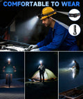 Rechargeable 3000 Lumen LED Headlamp With 90 Degree Rotating Beam Adjustable Focus for outdoor activities and work