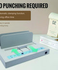 Workhorse 500 Sheet Thermal Binding Machine With 10 Binding Covers PTC Ceramic Heating on an office desk setup