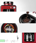 Kickstart Your Daily Grind With This Compact Full Automatic Bean To Cup Coffee Machine Featuring Stainless Steel Blades And Anti Drip Design For Seamless One Touch Brewing That Hits Different Every Single Day. Top view with buttons and coffee bean compartment.