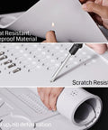 Pro Grade Silicone Soldering Mat With Heat Resistance Up To 932 Fahrenheit Large 20 By 14 Inch Magnetic Anti Static Work Mat With Wrist Strap ESD Safe Electronics Repair Surface For Computer Cell Phone And Laptop, shown with heat and scratch testing.
