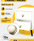 Straight Up Quality Brushed Gold Cabinet Knobs 6 Pack Solid Zinc Drawer Handles Modern Farmhouse close-up of knob with water stain protection