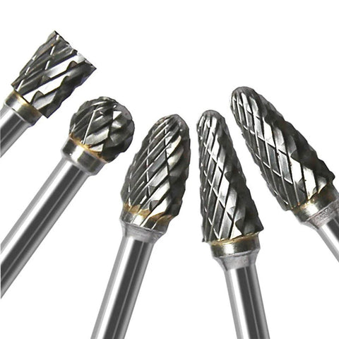 Amazon Double Cut Carbide Rotary Burr Set, 5 pcs, 1/8 in shank, 1/4 in head length, tungsten steel