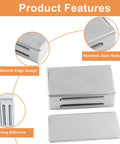 Two Pack Ultra Thin Magnetic Door Catch With Adhesive For Cabinets And Drawers Stainless Steel Latch No Drilling Cupboard Magnetic Lock features