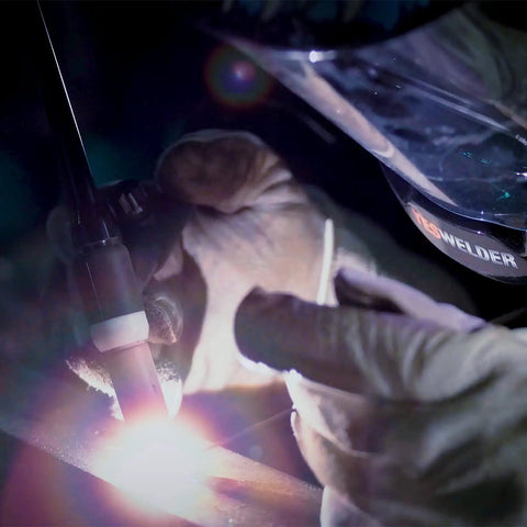 Welder using ER308L Stainless Steel TIG Welding Rod 1 8th By 16 Inch 5 LB Pro Grade for deep penetration welds