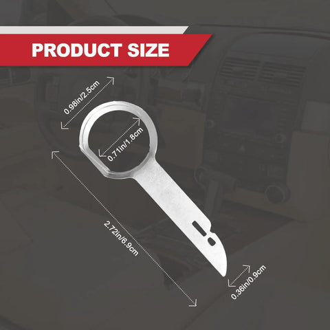 Pin Style Car Radio Removal Kit With DIN Release Keys 4 Pack Aluminum Fascia Tools product size dimensions diagram