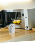 Ciieeo Heavy Duty Stainless Steel U Shaped Oven Door Hinge, durable pivot joint on kitchen countertop with microwave.