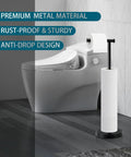 Matte Black Toilet Paper Holder With Shelf Wall Mount Made From SUS304 Stainless Steel With Screws And Adhesive, beside toilet
