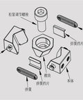 Diagram of Pro Grade Multi Station Milling Vise Fixture With M6 M8 M10 M12 Clamps, illustrated parts include clamps and connectors.