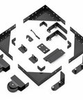 Heavy Duty Sliding Gate Hardware Kit With Smooth Roll Wheels For 1 To 2 Inch Wood Fence Gates, anti sag corner brackets