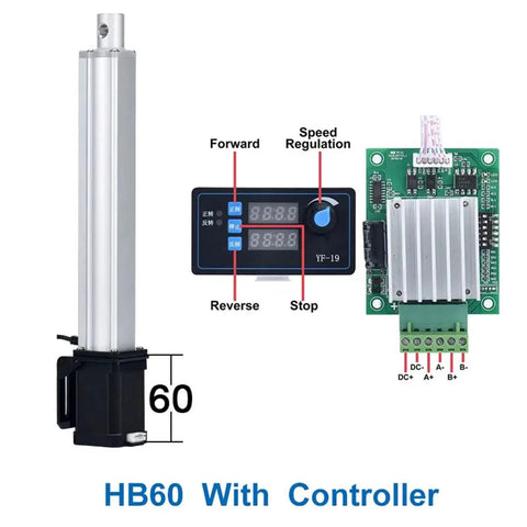 Epic Precision 42 Series Stepper Motor Linear Electric Actuator With Smooth Speed Regulation 24V DC for automation with controller.