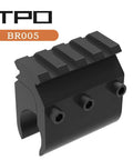 Barrel Mount With Picatinny Rail For Laser Flashlight Fits Barrels From 0.66 Inch To 1 Inch Aluminum Black Anodized Matte