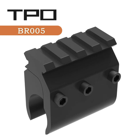 Barrel Mount With Picatinny Rail For Laser Flashlight Fits Barrels From 0.66 Inch To 1 Inch Aluminum Black Anodized Matte