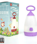 Kid Friendly Camping Lantern And Night Light With AAA Batteries Included, 360 Degree Eye Safe Glow, IPX4 Waterproof in purple