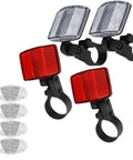 Eight Piece Bike Front And Rear Reflectors Kit With Wheel Spoke Reflectors For Handlebar And Seatpost Cycling Safety Reflectors Set Red And White For Road Riding And Daylight Visibility