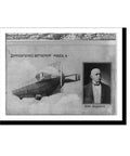 Vintage Airship Wall Art Print Model 4 With Inset Bust Portrait Of The Graf Airship Ready To Frame Museum Quality Reproduction with Fade Resistant Pigmented Inks For Lasting Display Ships Flat