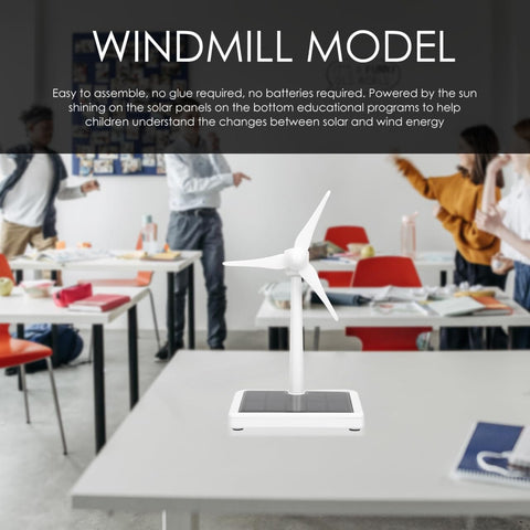 Hands On Solar Windmill Kit For Kids Easy Assembly Mini Wind Turbine in classroom setting on a table