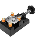 Heavy Duty Mini Drill Press Vise Clamp For Jewelry Milling And Wood Carving Rock Solid Bench Vice with watch movement secured.