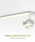 Swivel LED Under Cabinet Lighting Kit 24 Inch Plug In Or Hardwired Dimmable With 3CCT 50° tilt detail shown