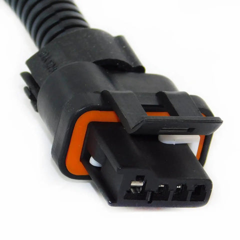 Heavy Duty Alternator Conversion Wiring Harness Slick Plug And Play Adapter close-up of connector for Delco CS130 CS121 to Denso swap.