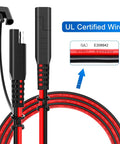 SAE Power Extension Cable 14AWG With Quick Connect And Disconnect showing heavy-duty copper wire and UL certified label
