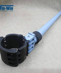 Win-Win waterjet hand tool part, 3-inch OD cylinder wrench with blue body and black clamp.