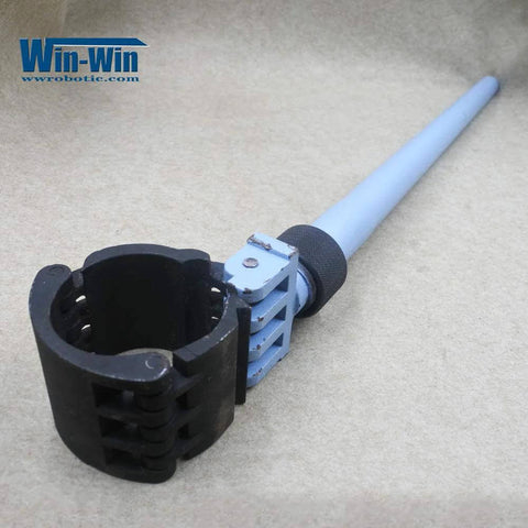 Win-Win waterjet hand tool part, 3-inch OD cylinder wrench with blue body and black clamp.