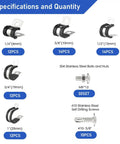 134 Piece Cable Clamps Assortment Kit With 304 Stainless Steel Rubber Cushioned P Clamps And Screws product details
