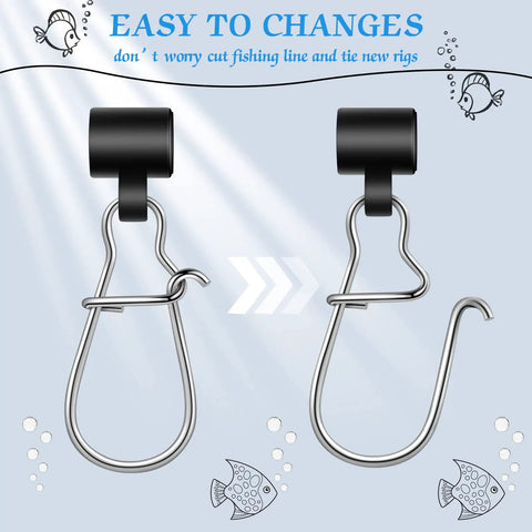 50 Piece Sinker Slide Kit With Duo Lock Clips And Hooked Sinker Line Connectors for quick weight changes illustration