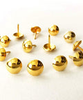 Snag Fifty Top Shelf Golden Upholstery Tacks For Sofa Headboard Wood Furniture Decoration Sleek Gold Hardware Studs Easy No Hassle Diy Craft Install Slick Modern Vibe, 11mm round gold metal studs.