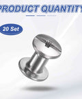 Straight Up Durable Chicago Screws And Leather Rivet Sets With Stainless Steel Bolt Studs For Belt Hardware Bag Fixes and DIY Crafting Projects That Stay Sharp All Day Long, stainless steel screw, 4mm size, 20 set.