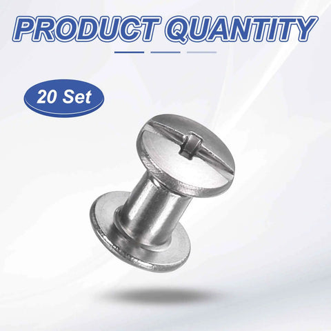 Straight Up Durable Chicago Screws And Leather Rivet Sets With Stainless Steel Bolt Studs For Belt Hardware Bag Fixes and DIY Crafting Projects That Stay Sharp All Day Long, stainless steel screw, 4mm size, 20 set.