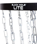 Black Hole Lite 24-Chain Disc Golf Basket Target With Beefy All Metal Frame And Stable Base, details of lightweight chains