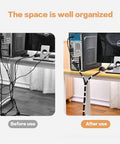 Six Point Five Foot Two Roll Adjustable Cable Ties Reusable Hook and Loop Fastening for Cable Organizing and Wire Management Black Ideal for Home and Office Cable Management Quick Install Reusable and Adjustable to Your Needs used for organized cable management behind a desk