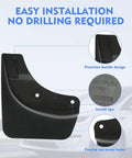 Tesla Model Y Mud Flaps 4Pcs Set No Drill Tire Splash Guards for 2020-2024, detailed view of precision buckle design and screw holes